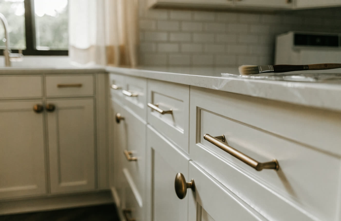 Kitchen cabinets freshly finished